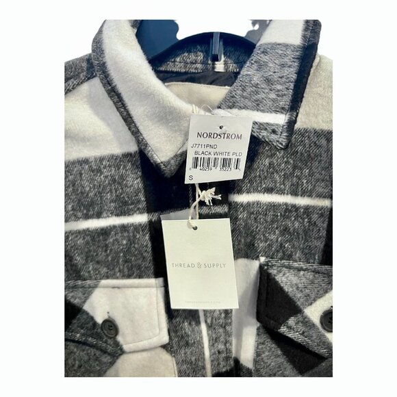 Thread & Supply Plaid Button Down Flannel Shacket Shirt Jacket - Picture 9 of 9